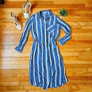 Express striped long sleeve dress